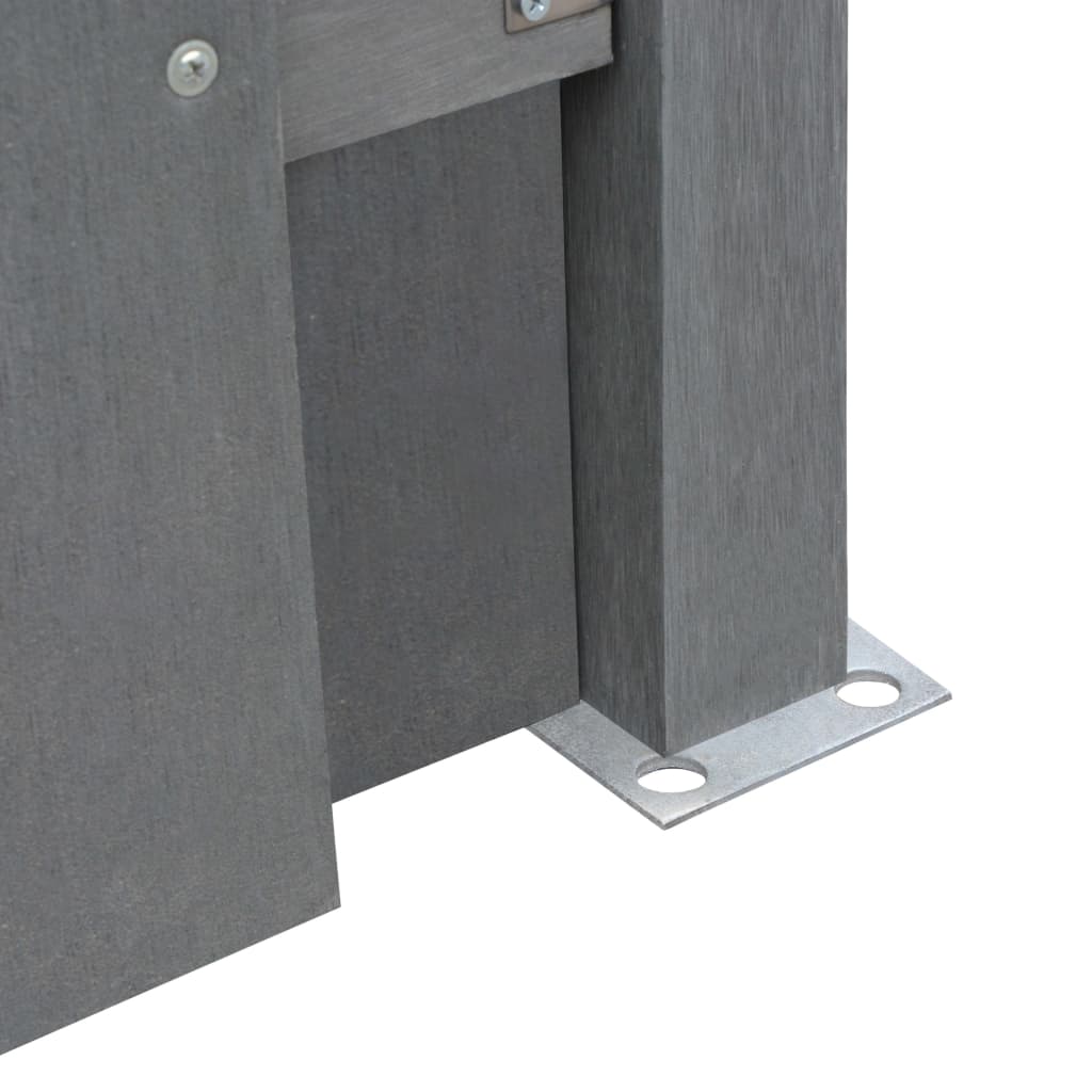 vidaXL hegnspanel med 2 stolper 180x180 cm WPC grå