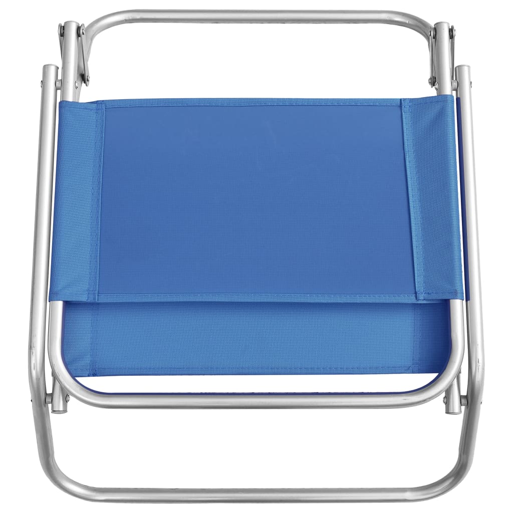 vidaXL foldbare strandstole 2 stk. stof blå