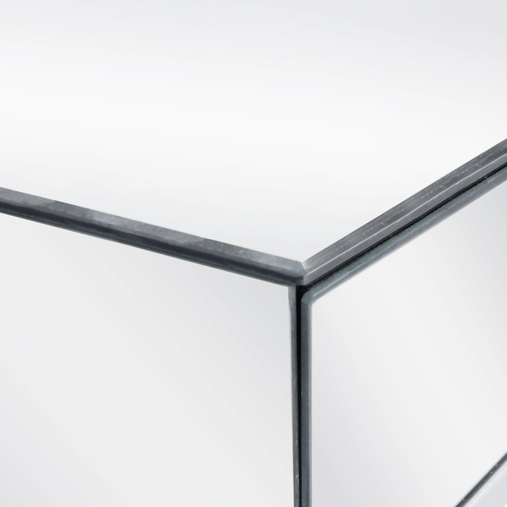 vidaXL konsolbord med spejl stål og glas 107 x 33 x 77 cm
