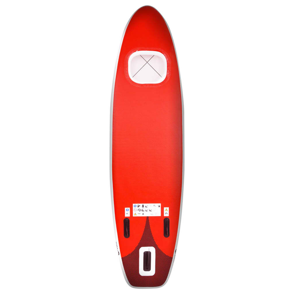 vidaXL oppusteligt paddleboardsæt 360x81x10 cm rød