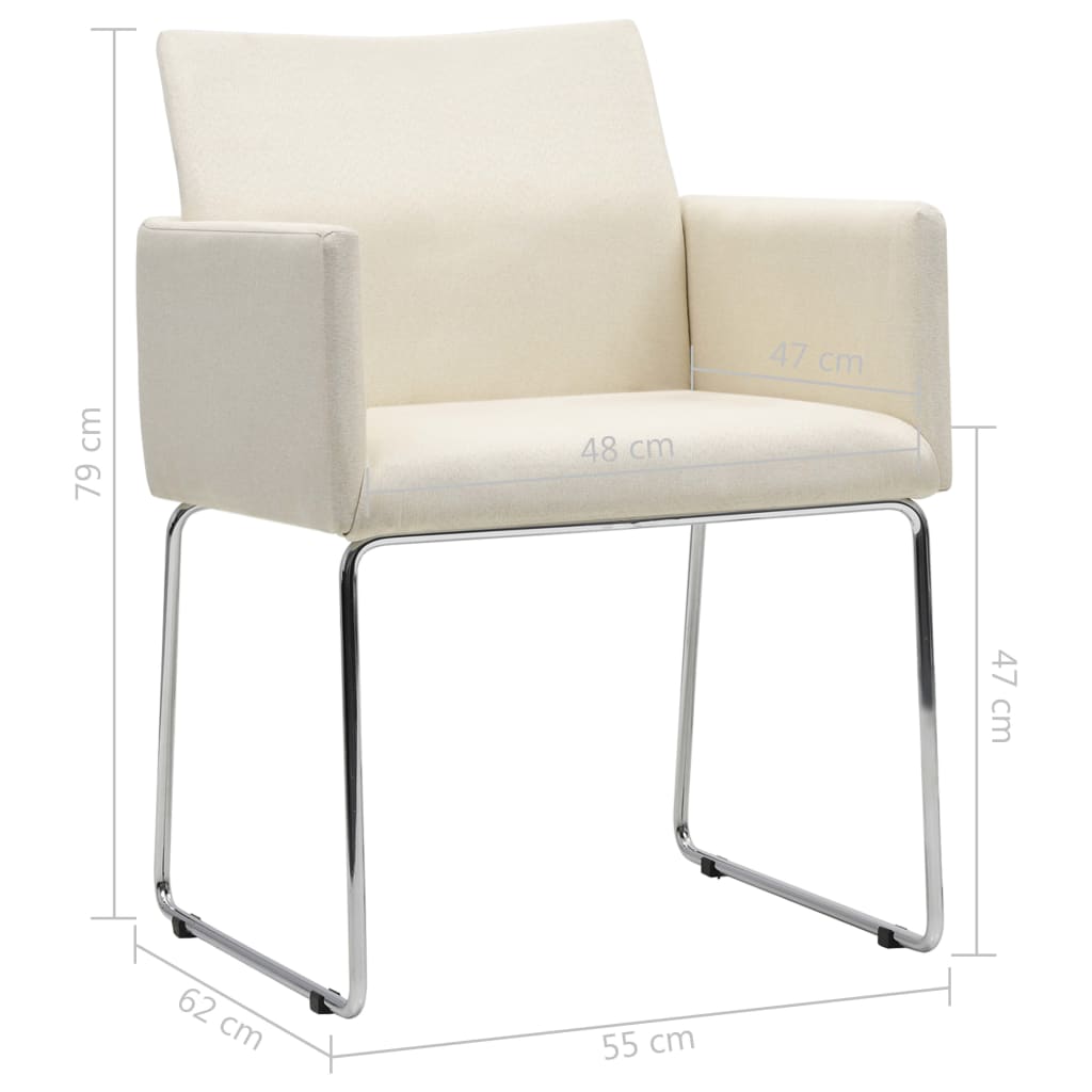vidaXL spisebordsstole 4 stk. stof lærredslook hvid