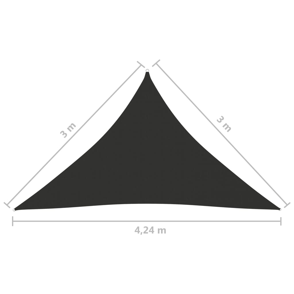 vidaXL solsejl 3x3x4,24 m trekantet oxfordstof antracitgrå