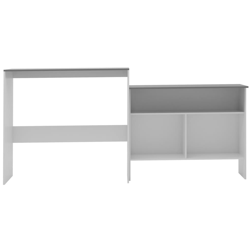 vidaXL barbord med 2 bordplader 130x40x120 cm hvid og grå