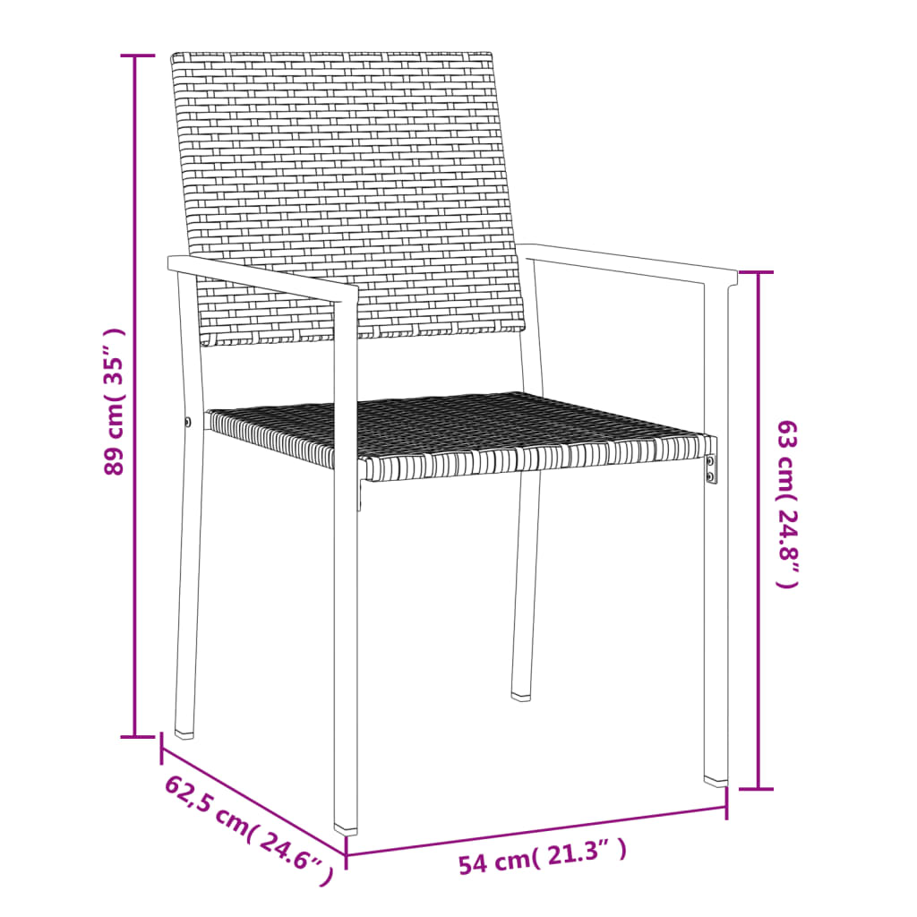 vidaXL spisebordssæt til haven 5 dele polyrattan og stål