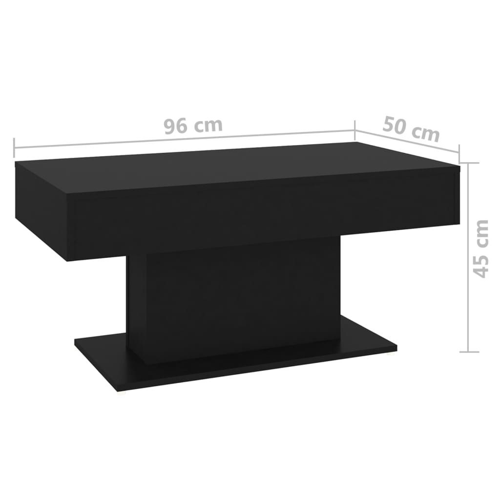 vidaXL sofabord 96x50x45 cm spånplade sort