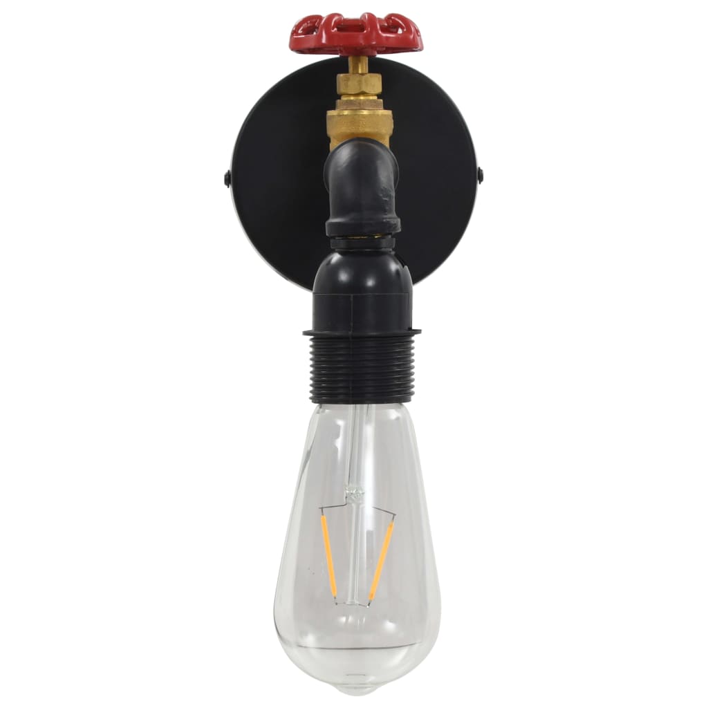 vidaXL væglampe vandhane-design sort E27