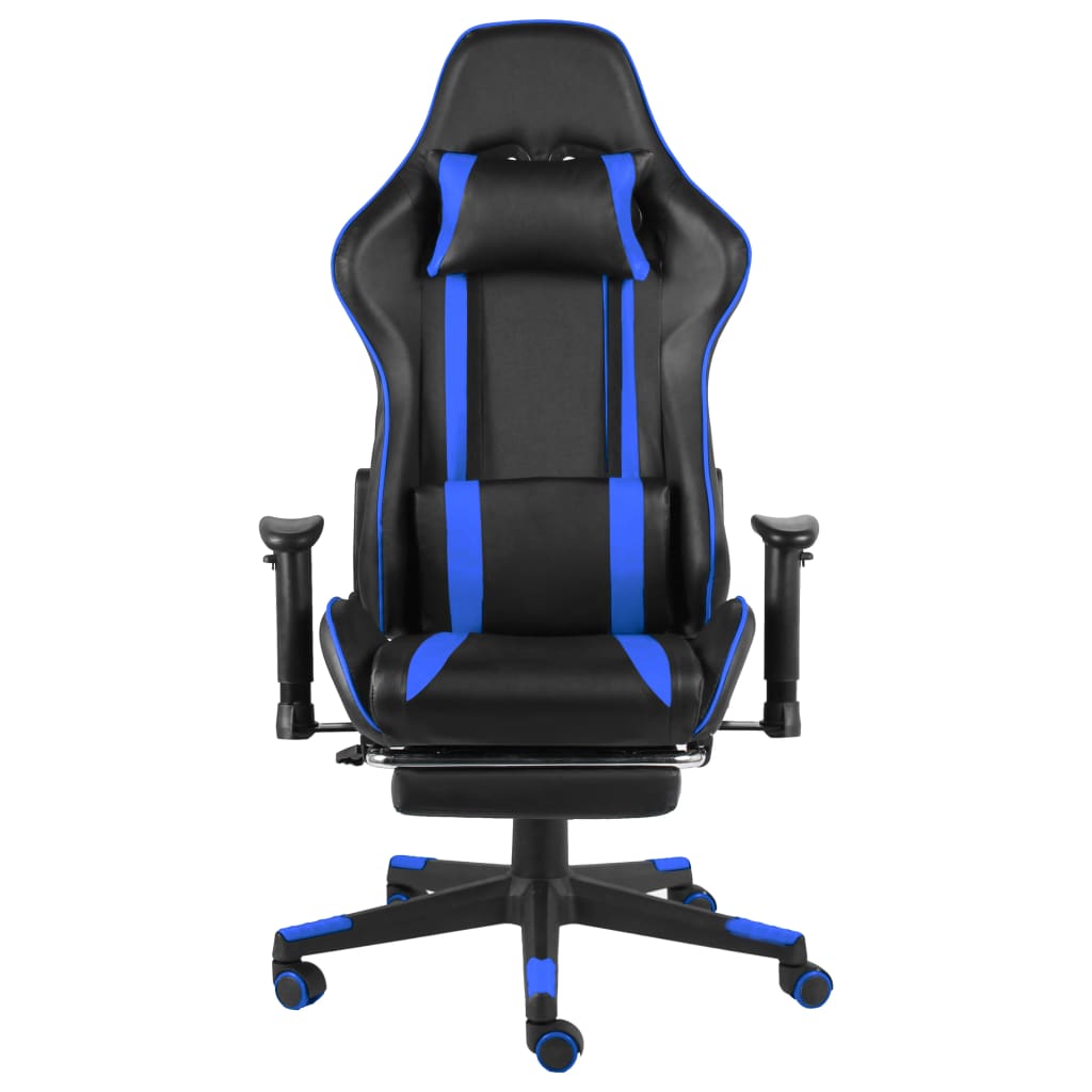 vidaXL drejelig gamingstol med fodstøtte PVC blå