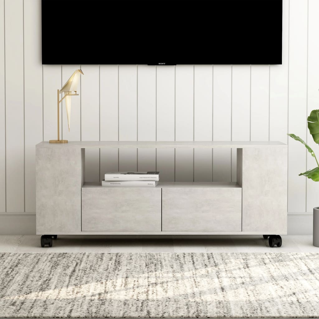 vidaXL tv-bord 120x35x48 cm konstrueret træ betongrå