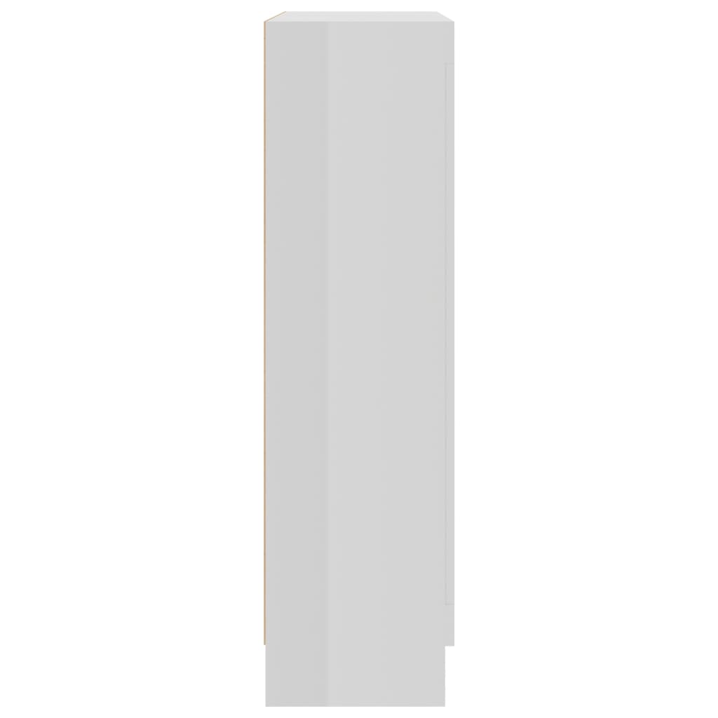 vidaXL vitrineskab 82,5x30,5x115 cm spånplade hvid højglans