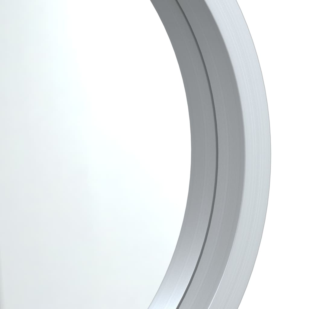 vidaXL vægspejl med strop Ø 55 cm sølvfarvet