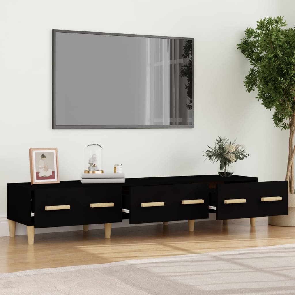 vidaXL tv-bord 150x34,5x30 cm konstrueret træ sort
