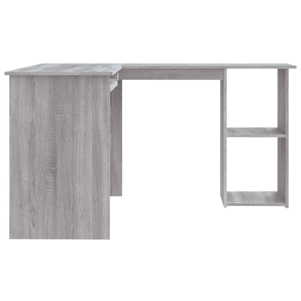 vidaXL hjørneskrivebord 120x140x75 cm konstrueret træ grå sonoma-eg