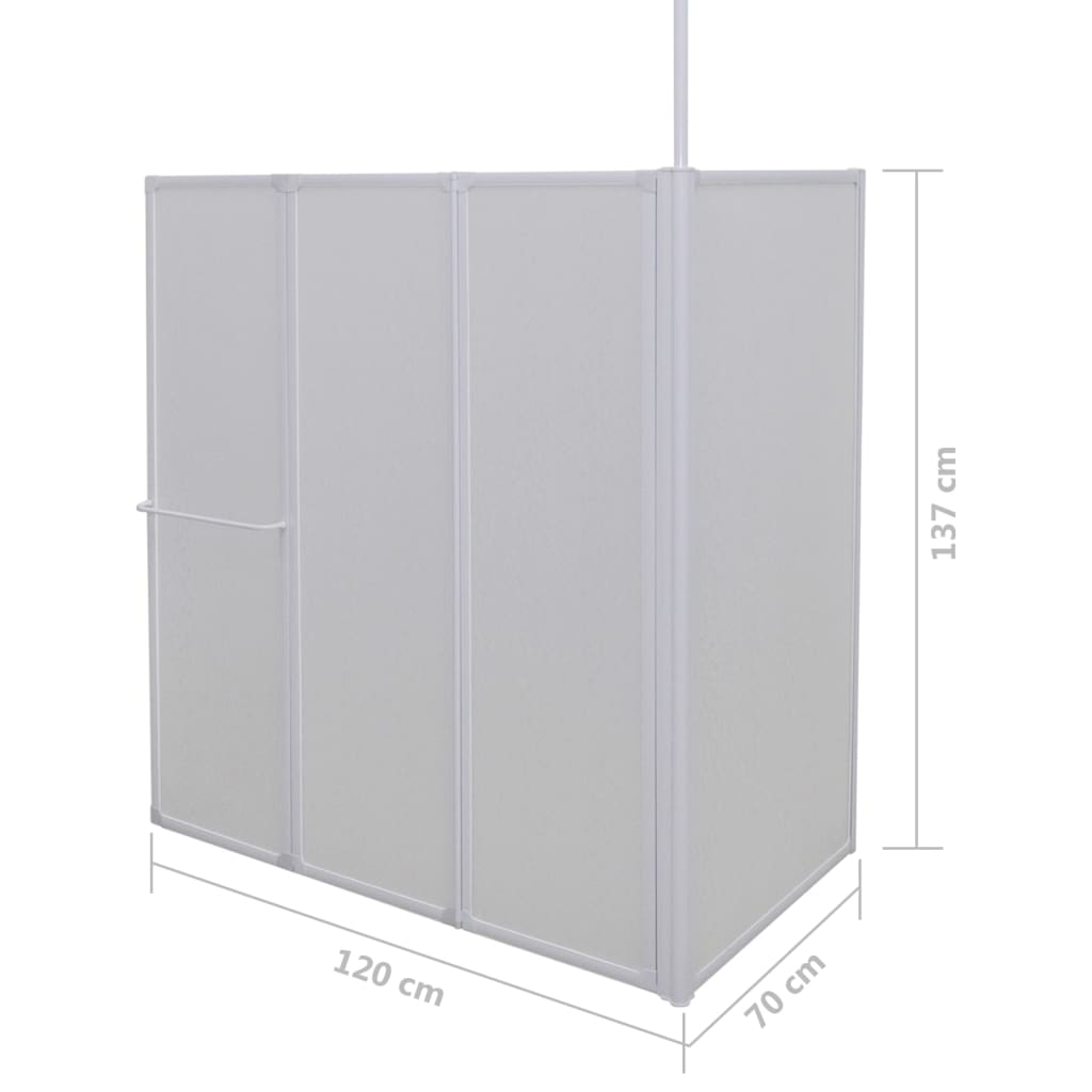 Brusevæg 70x120x137 cm L-formet 4 paneler foldbar
