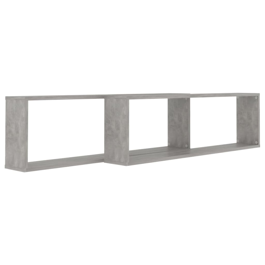 vidaXL væghylder 2 stk. 100x15x30 cm spånplade betongrå