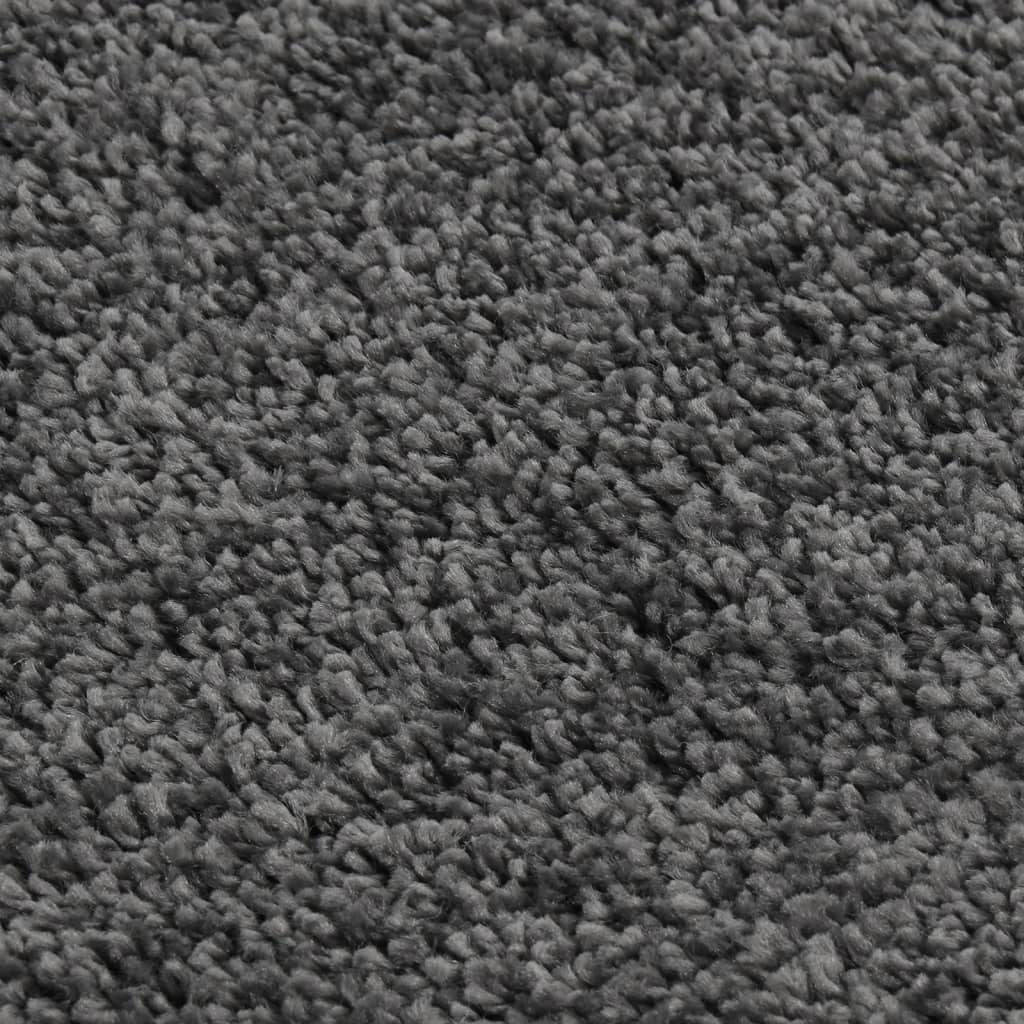 vidaXL shaggy gulvtæppe 140x200 cm skridsikker mørkegrå