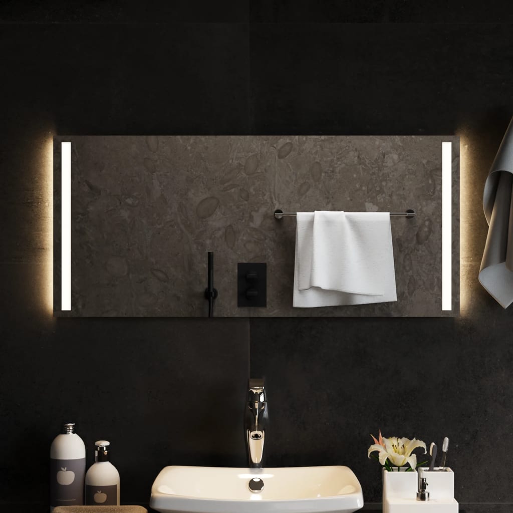 vidaXL badeværelsesspejl med LED-lys 90x40 cm