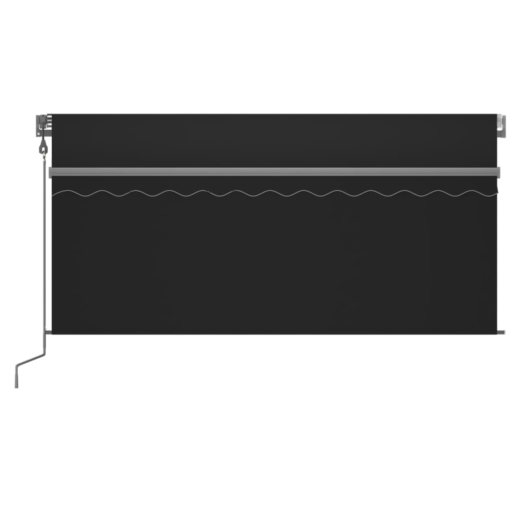 vidaXL markise m. gardin 3x2,5 m automatisk betjening antracitgrå