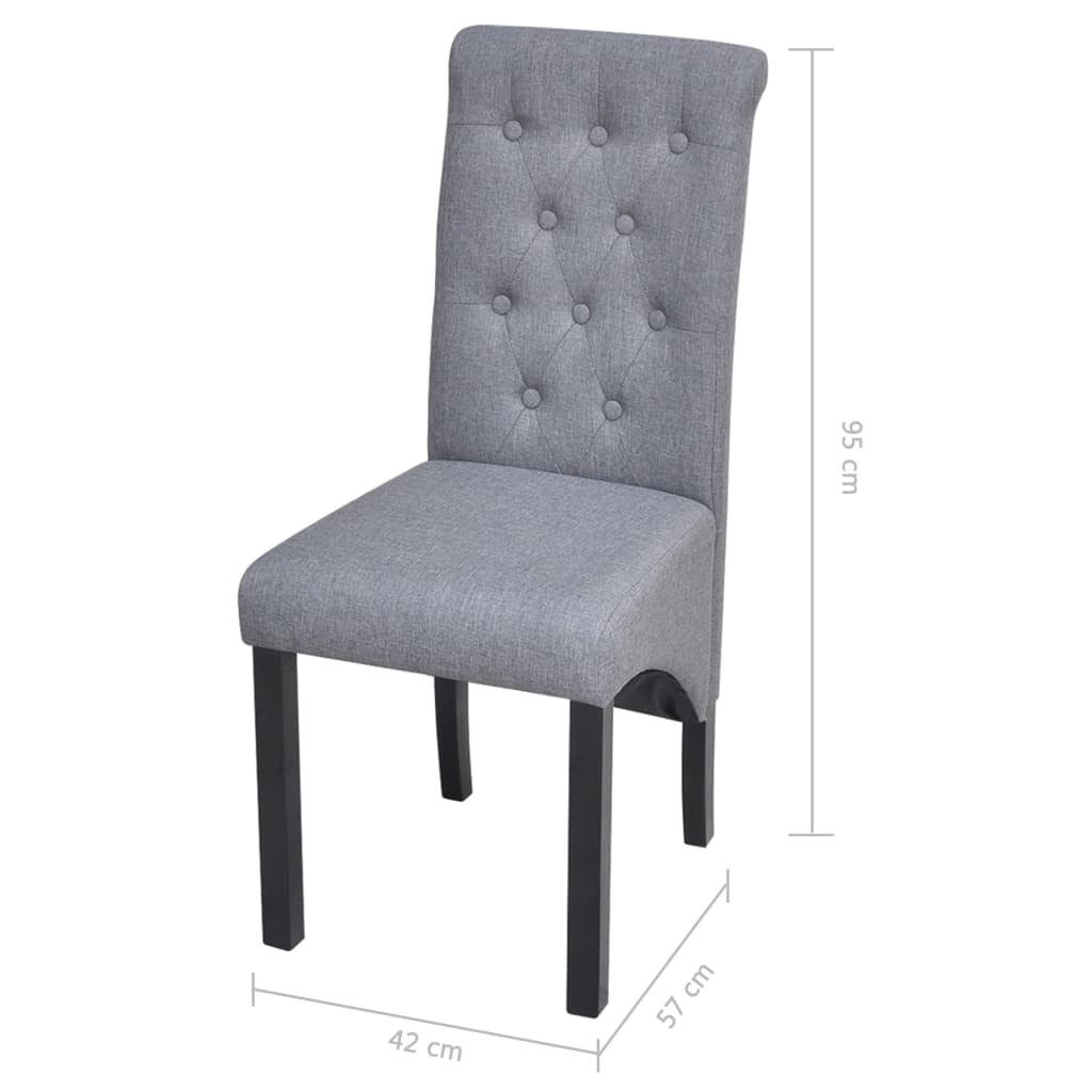 vidaXL spisebordsstole 4 stk. stof lysegrå