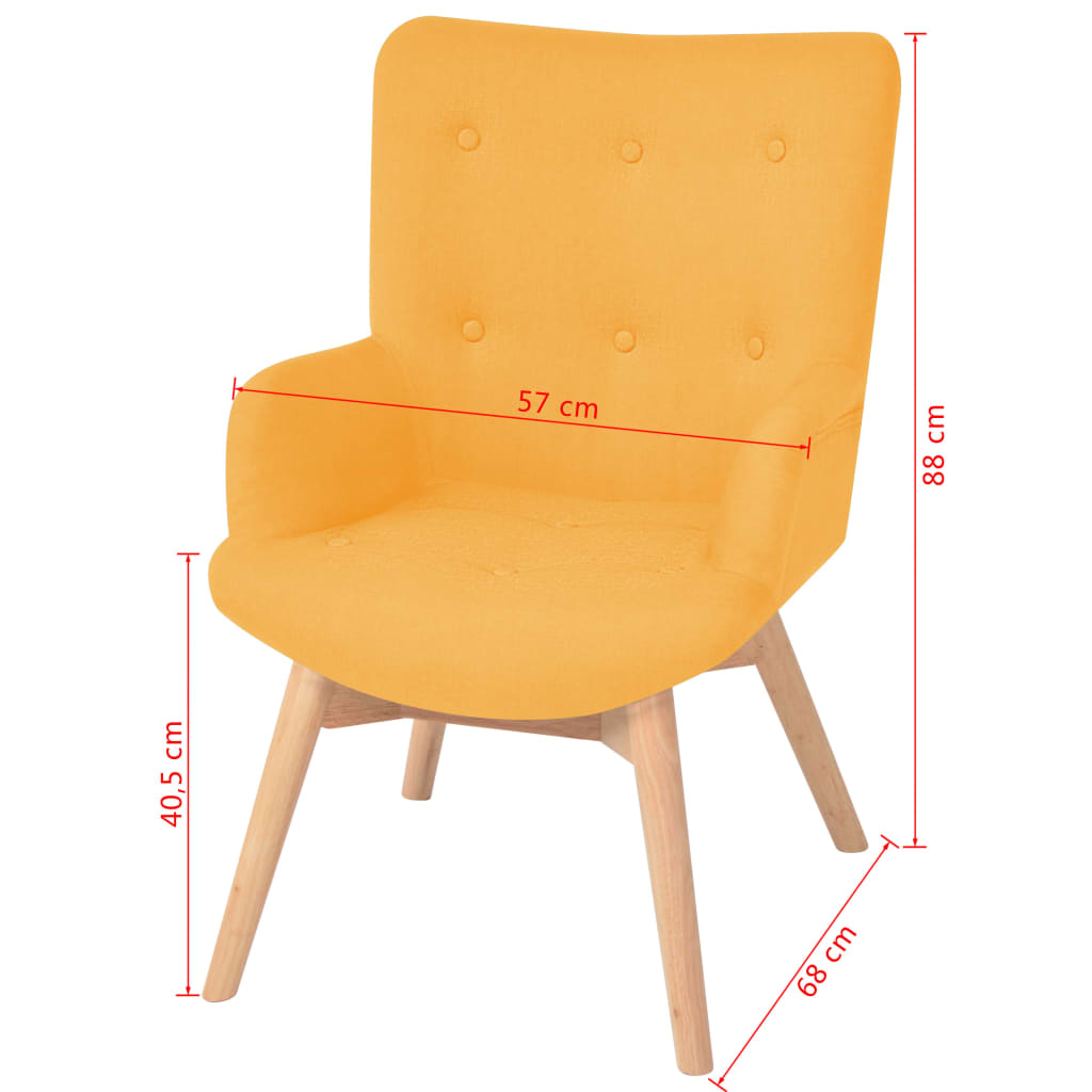 vidaXL lænestol med fodskammel stof gul