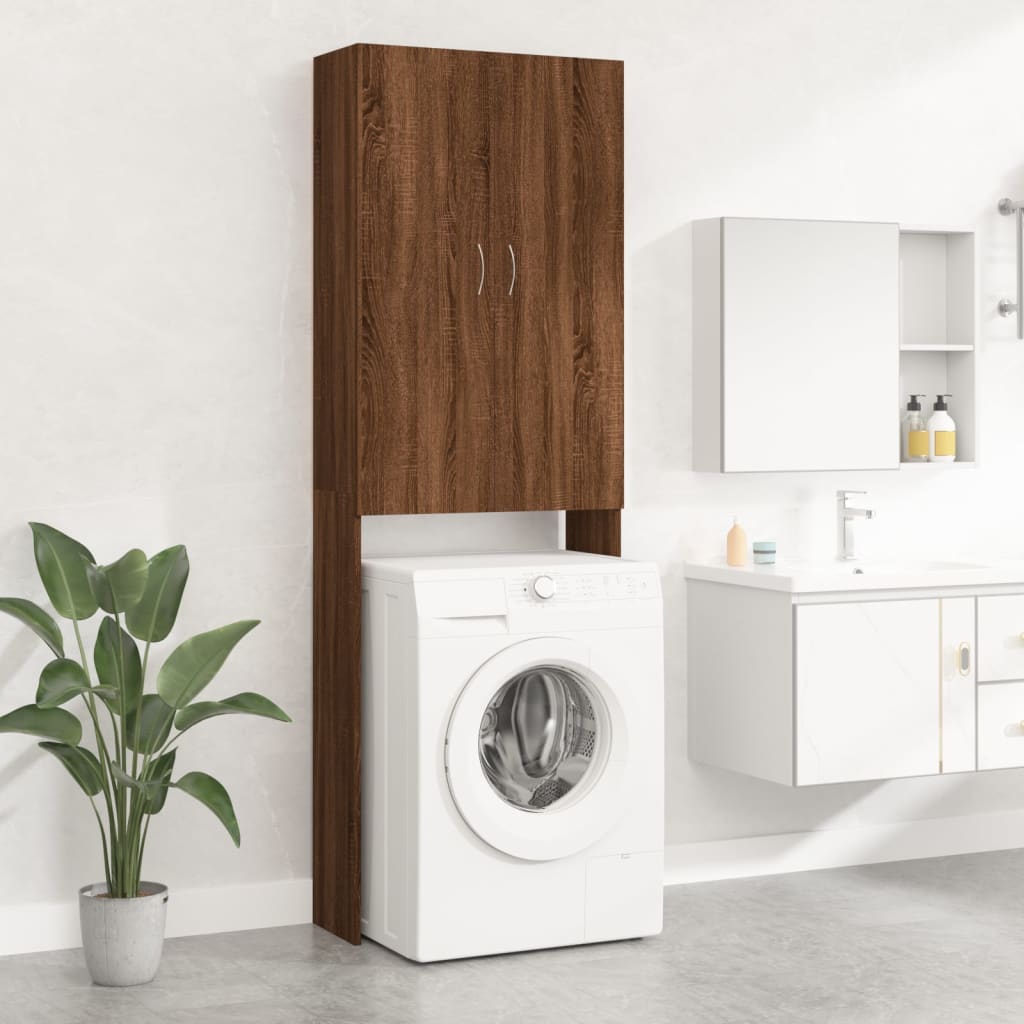 vidaXL vaskemaskineskab 64x25,5x190 cm brun egetræsfarve