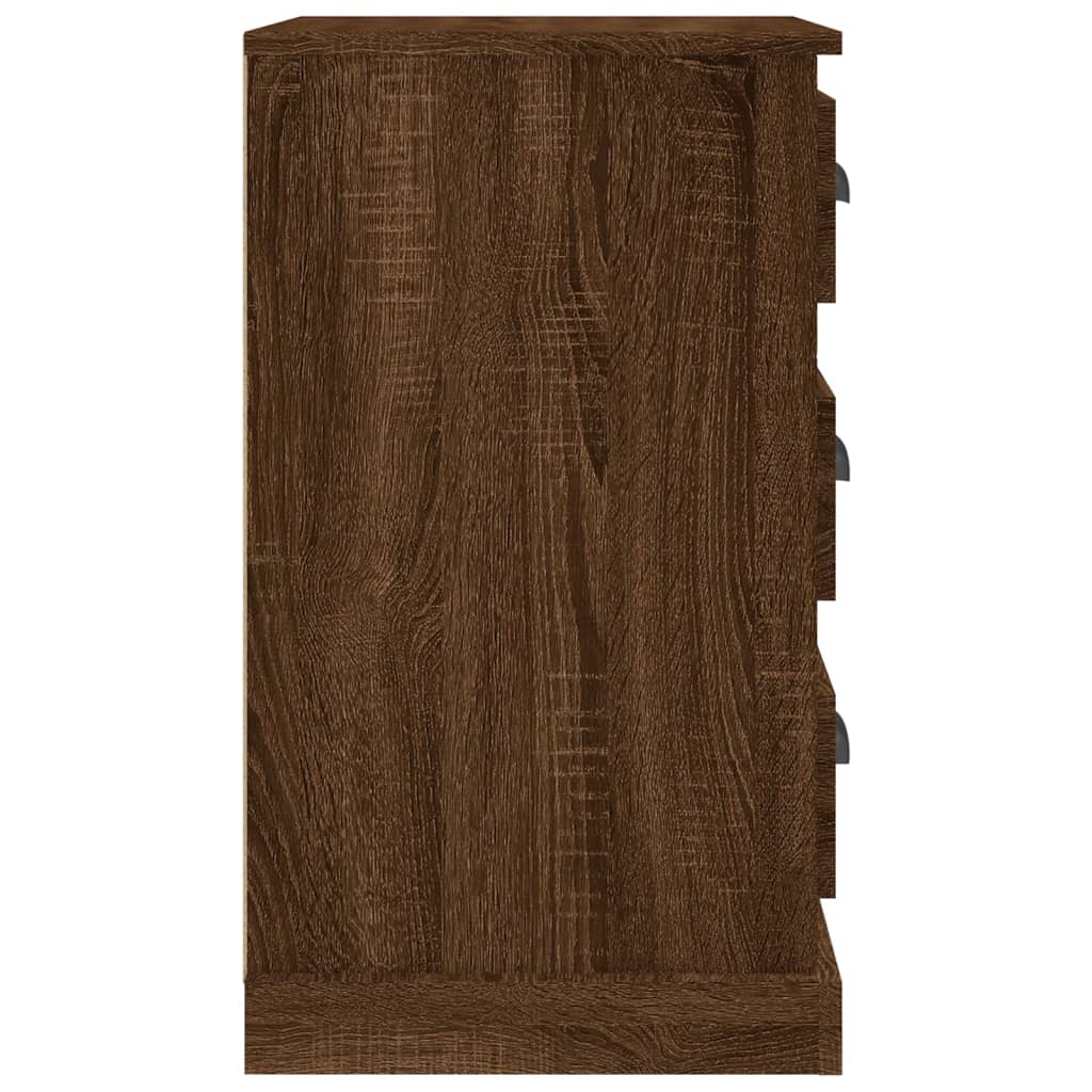 vidaXL sengebord 39x39x67 cm konstrueret træ brun egetræsfarve