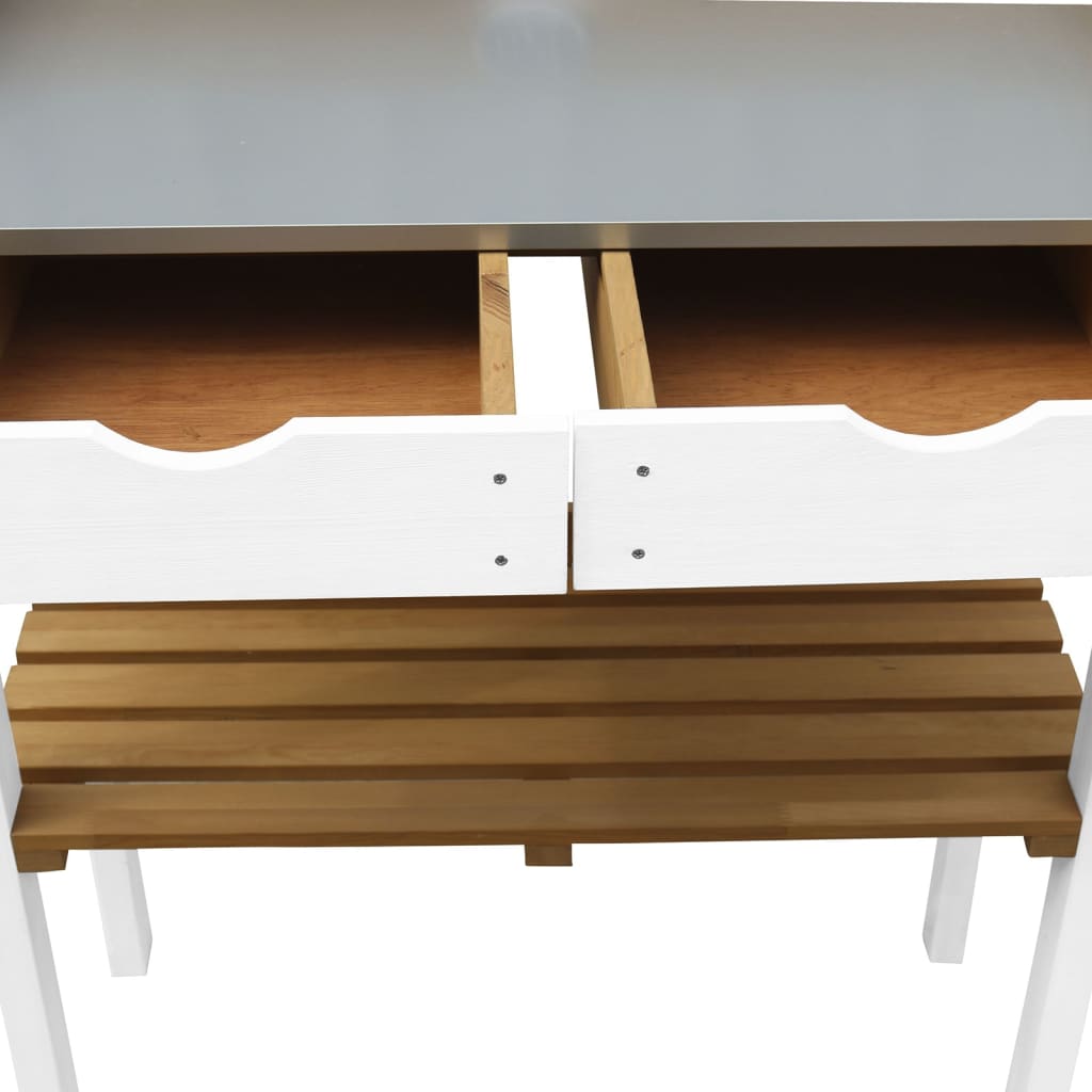 AXI plantebord med 2 skuffer brun og hvid