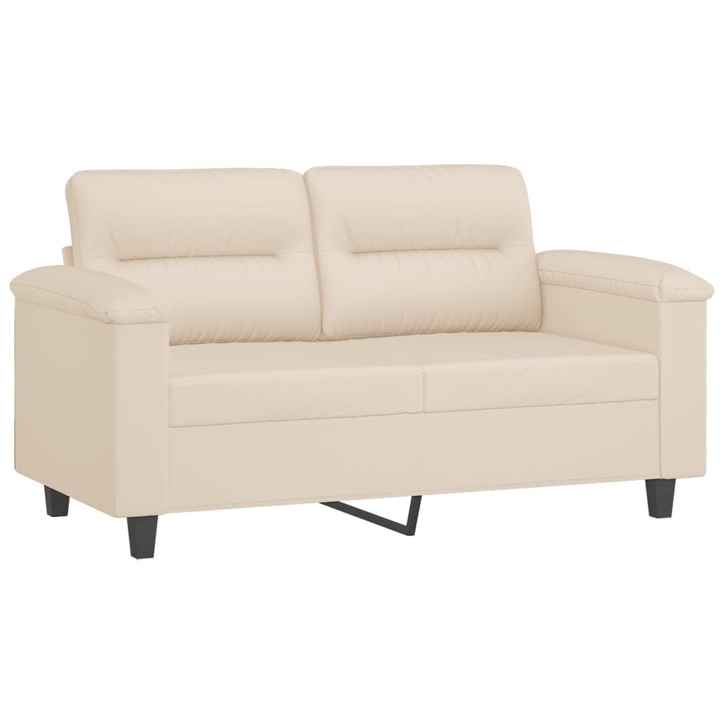 vidaXL 2-personers sofa med puder 120 cm mikrofiberstof beige