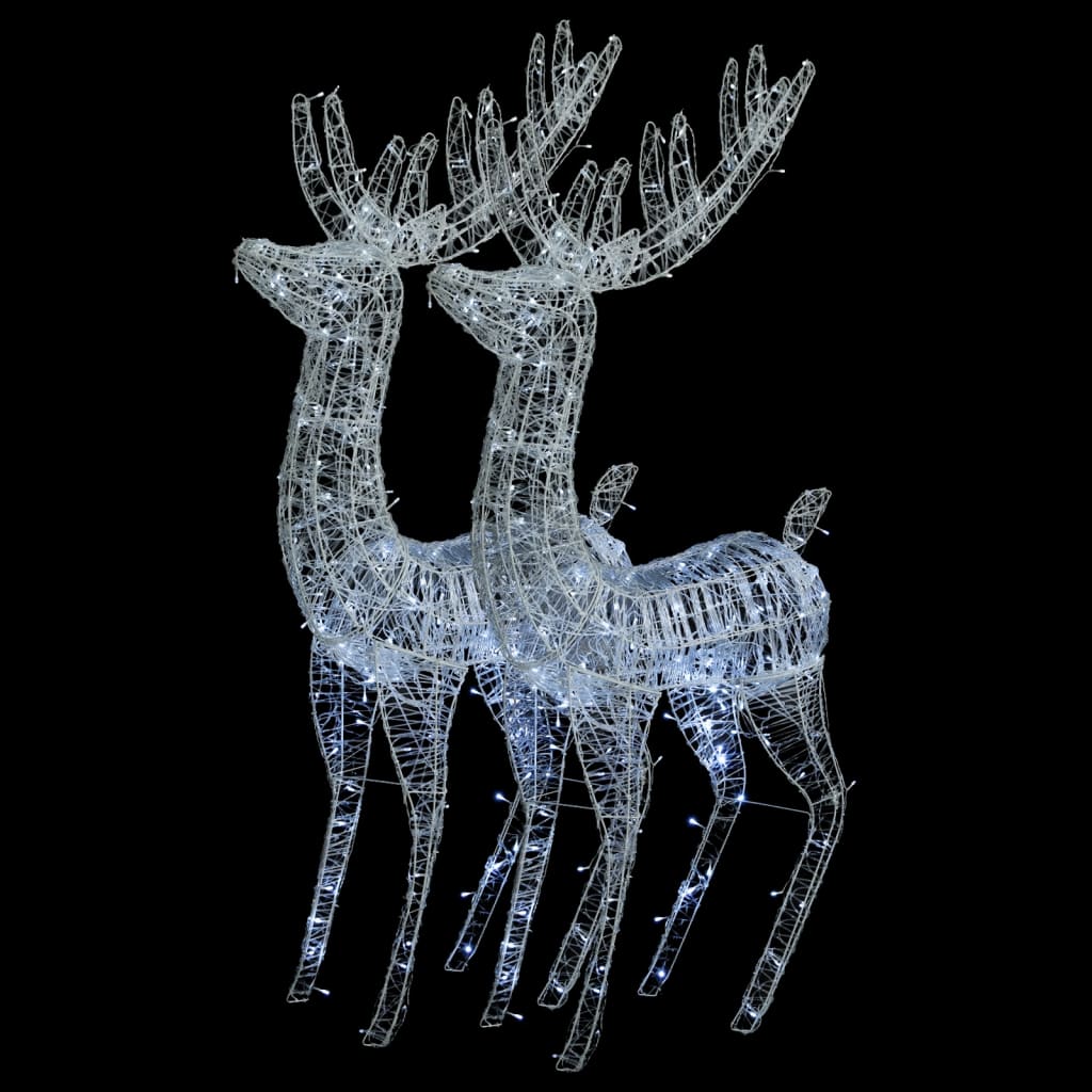 vidaXL julerensdyr 2 stk. 180 cm 250 LED'er akryl koldt hvidt lys