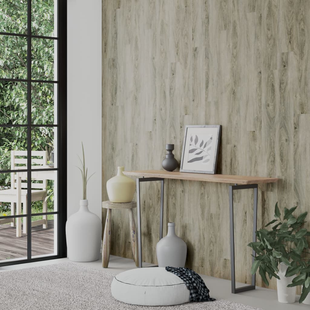 vidaXL vægpaneler 2,06 m² trælook PVC grå