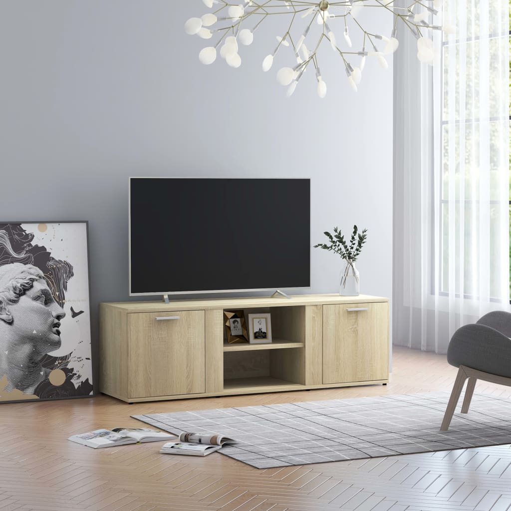 vidaXL tv-bord 120x34x37 cm konstrueret træ sonoma-eg