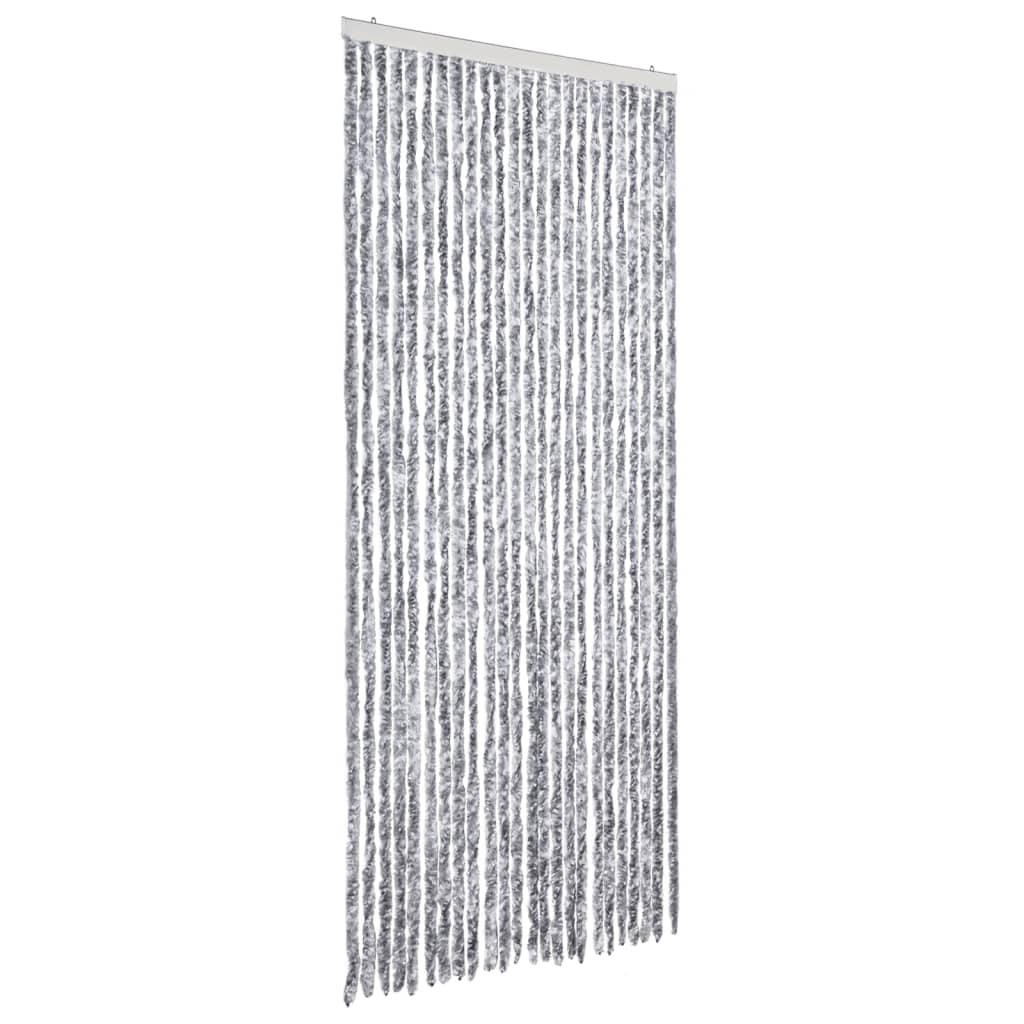vidaXL flueforhæng 100x230 cm chenille grå og hvid