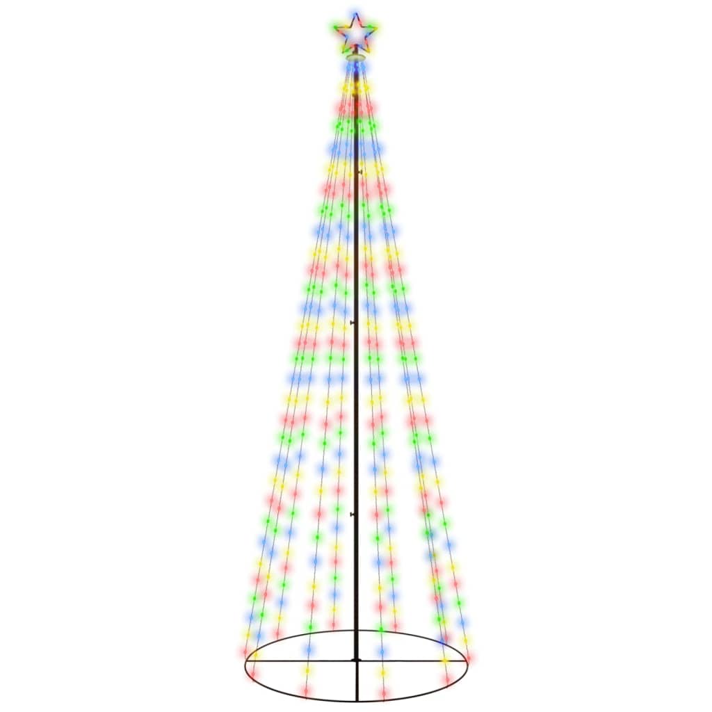vidaXL kegleformet juletræ 310 LED'er 100x300 cm flerfarvet
