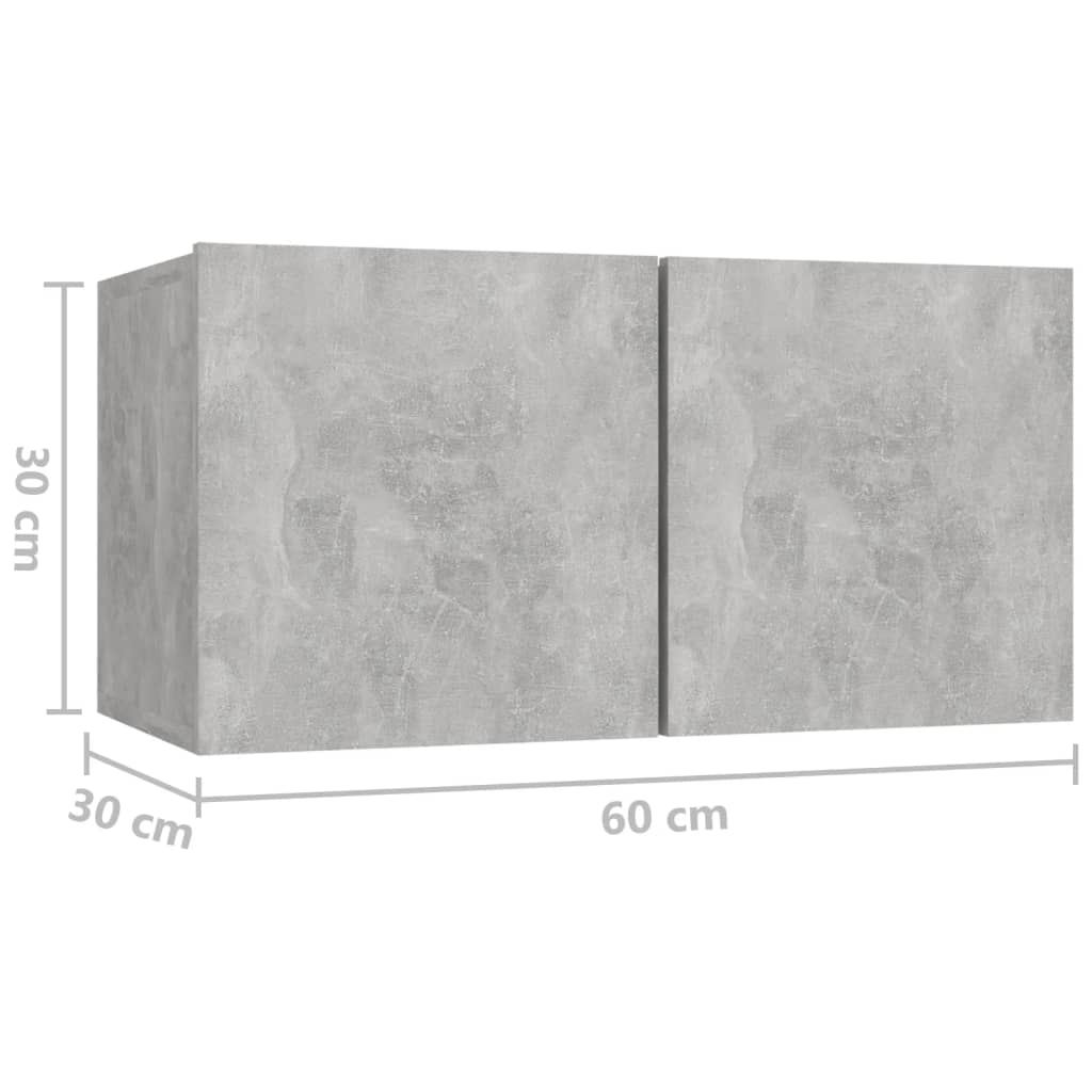 vidaXL væghængte tv-skabe 2 stk. 60x30x30 cm betongrå