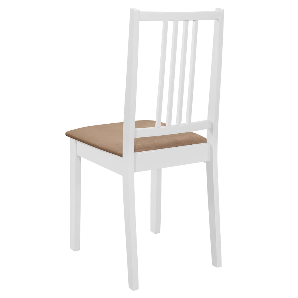 vidaXL spisebordsstole med hynder 2 stk. massivt træ hvid