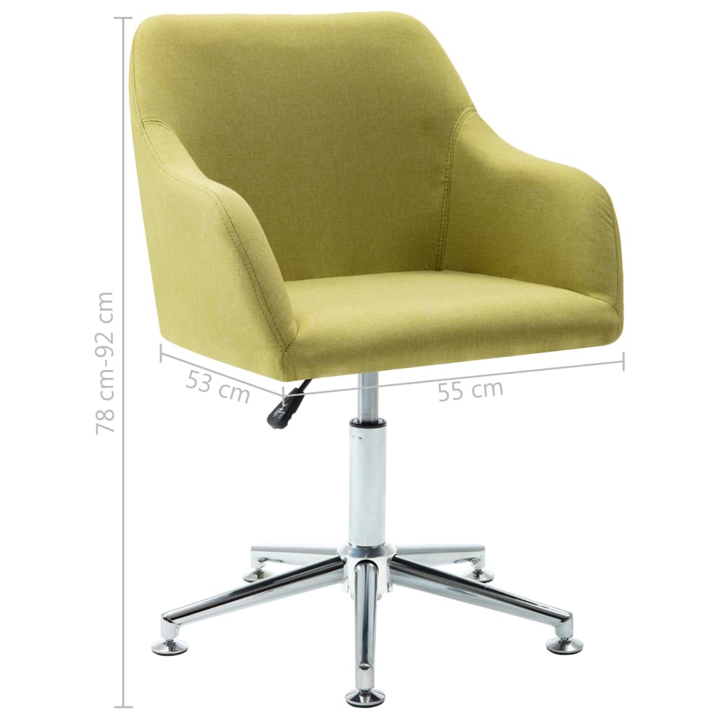 vidaXL drejelige spisebordsstole 6 stk. stof grøn