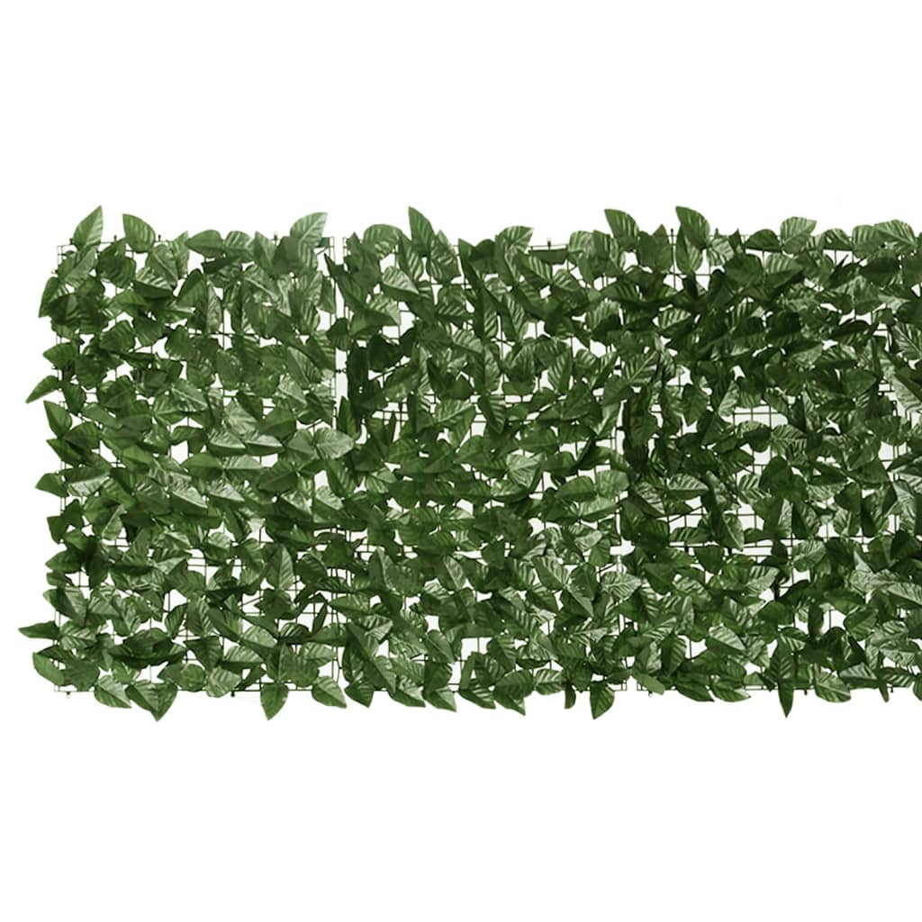 vidaXL altanafskærmning 400x75 cm mørkegrønne blade