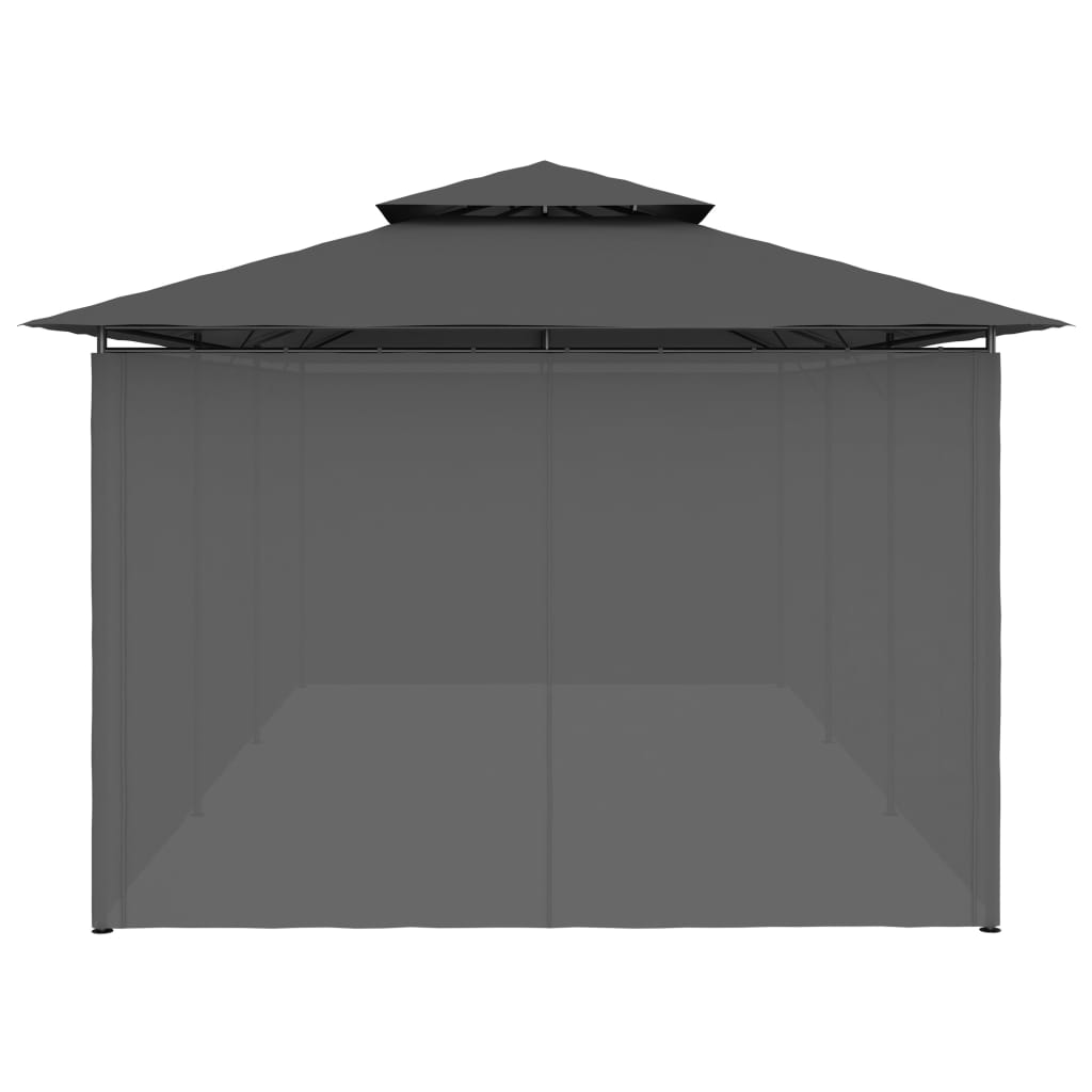 vidaXL pavillon med gardiner 600x298x270 cm antracitgrå