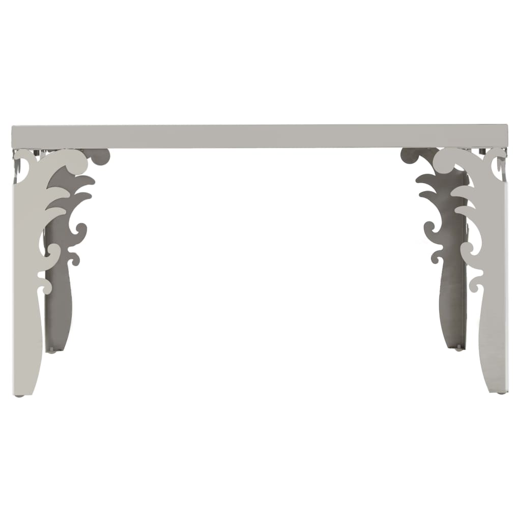 vidaXL sofabord med spejl rustfrit stål og glas 80 x 60 x 44 cm