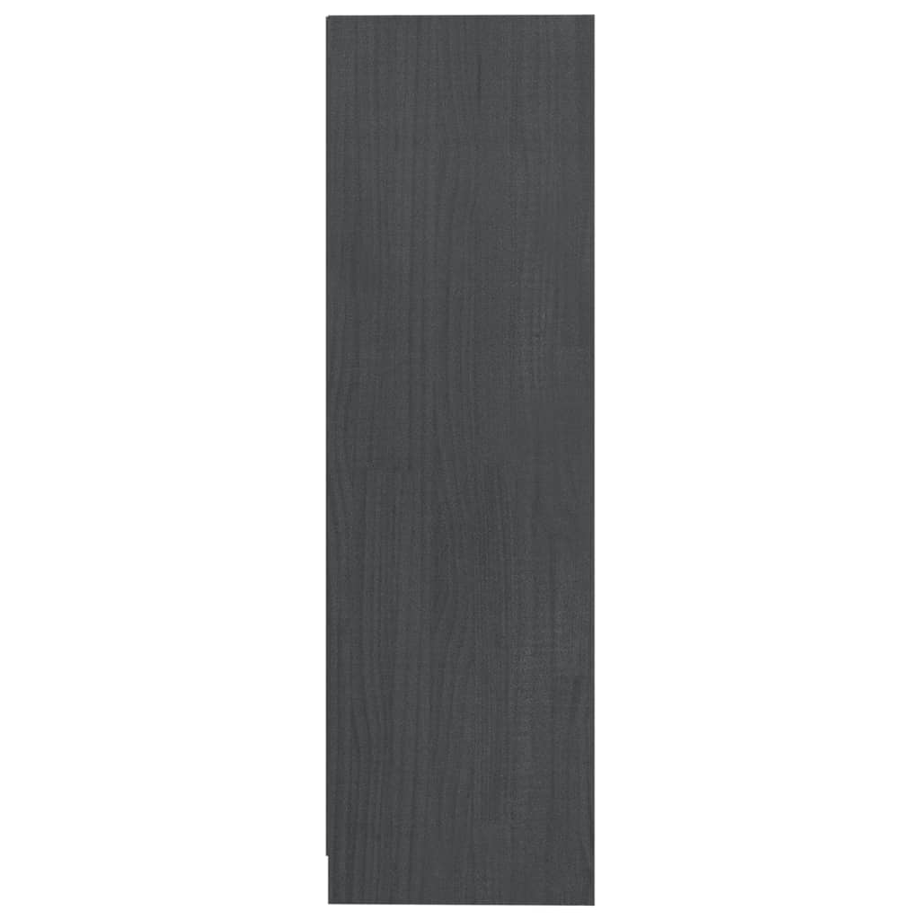 vidaXL bogskab/rumdeler 104x33,5x110 cm massivt fyrretræ grå