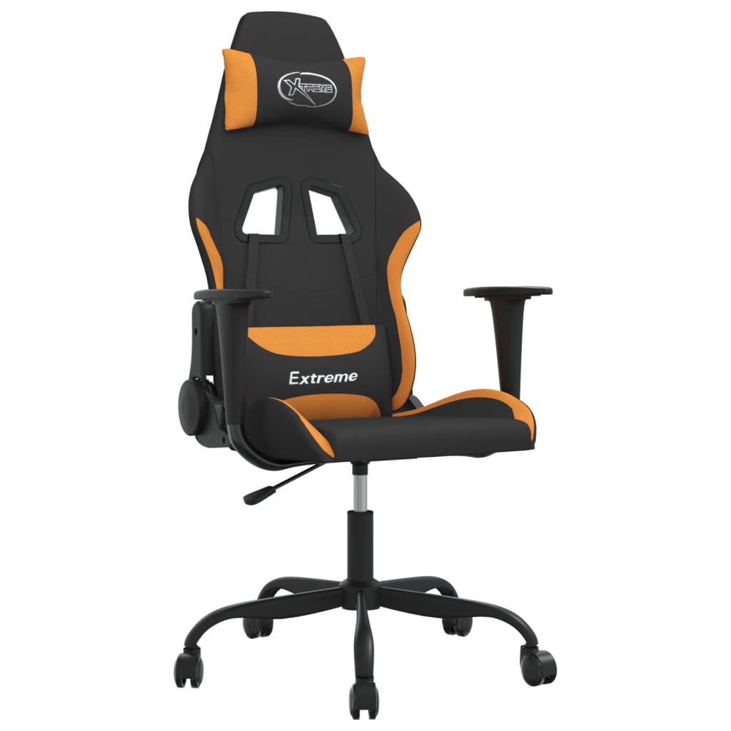 vidaXL gamingstol med massagefunktion stof sort og orange