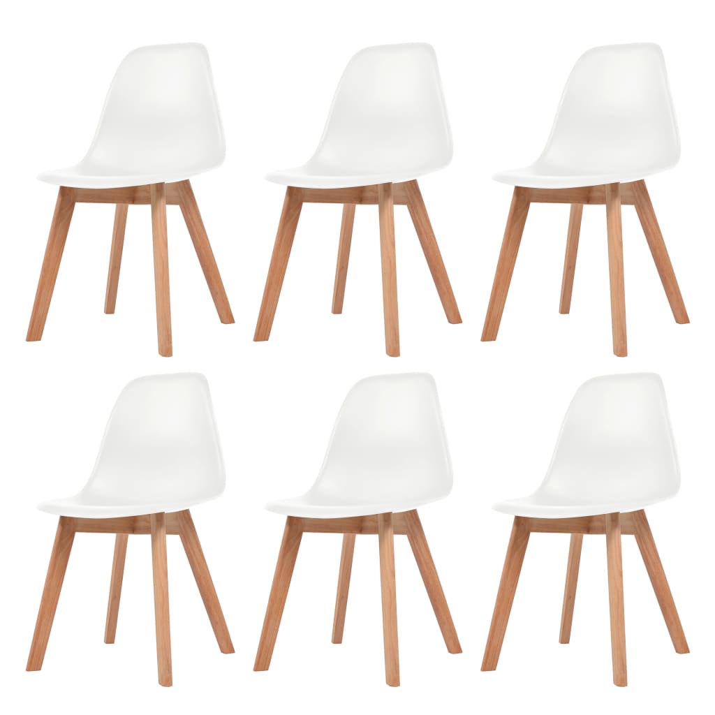 vidaXL spisebordsstole 6 stk. plastik hvid
