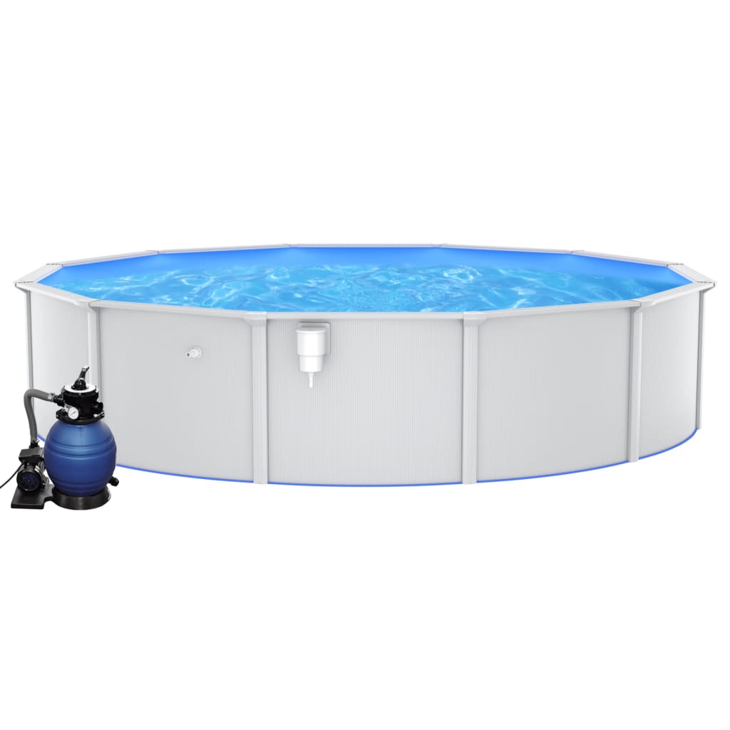 vidaXL swimmingpool med sandfilterpumpe 550x120 cm