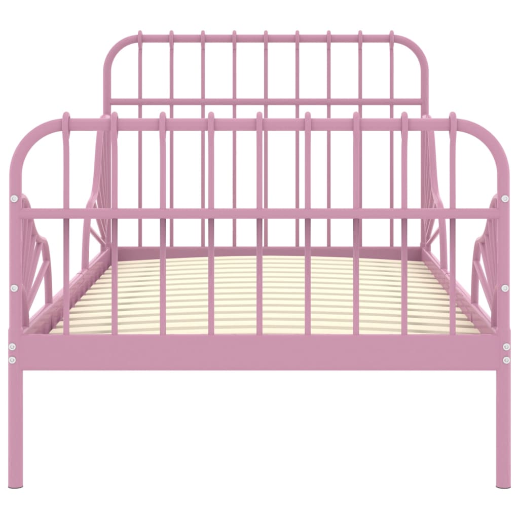 vidaXL udvideligt sengestel 80x130/200 cm metal pink