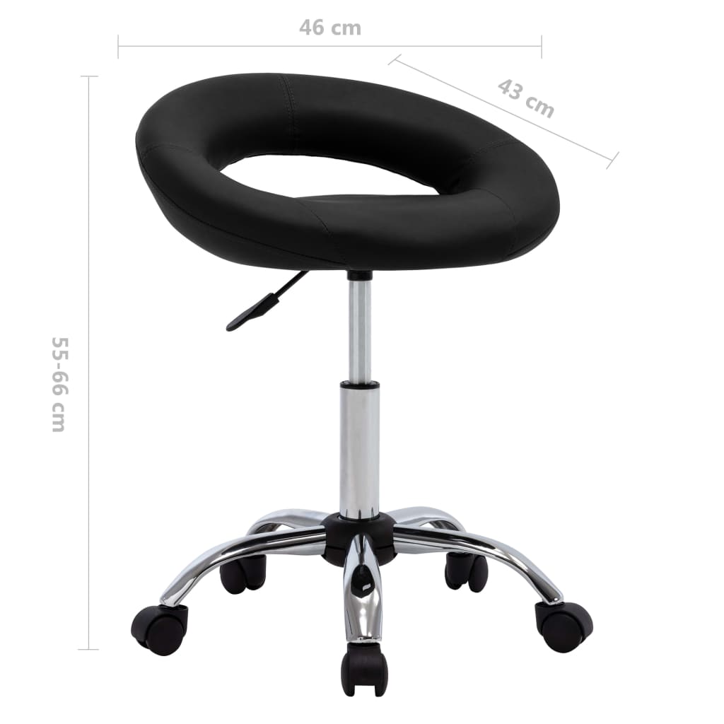 vidaXL arbejdsstol med hjul kunstlæder sort
