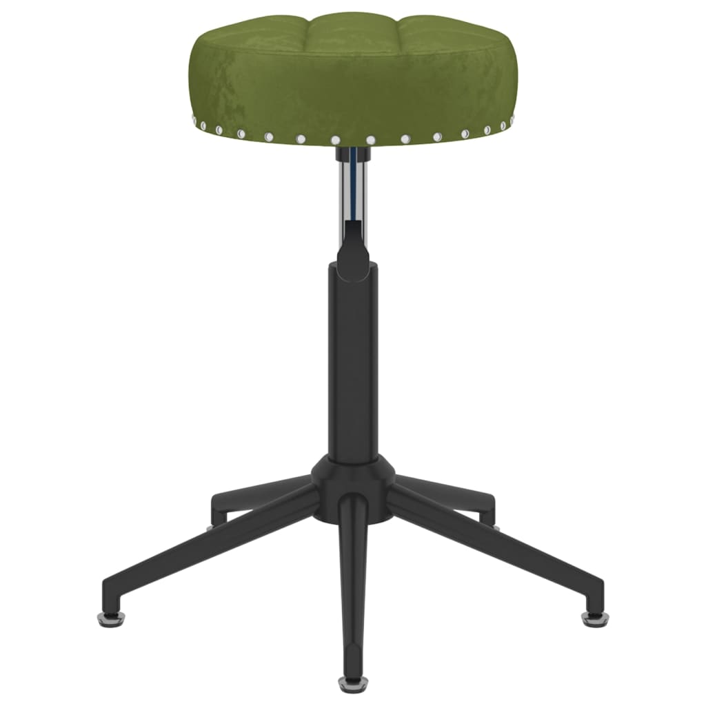 vidaXL arbejdsstol med hjul fløjl lysegrøn