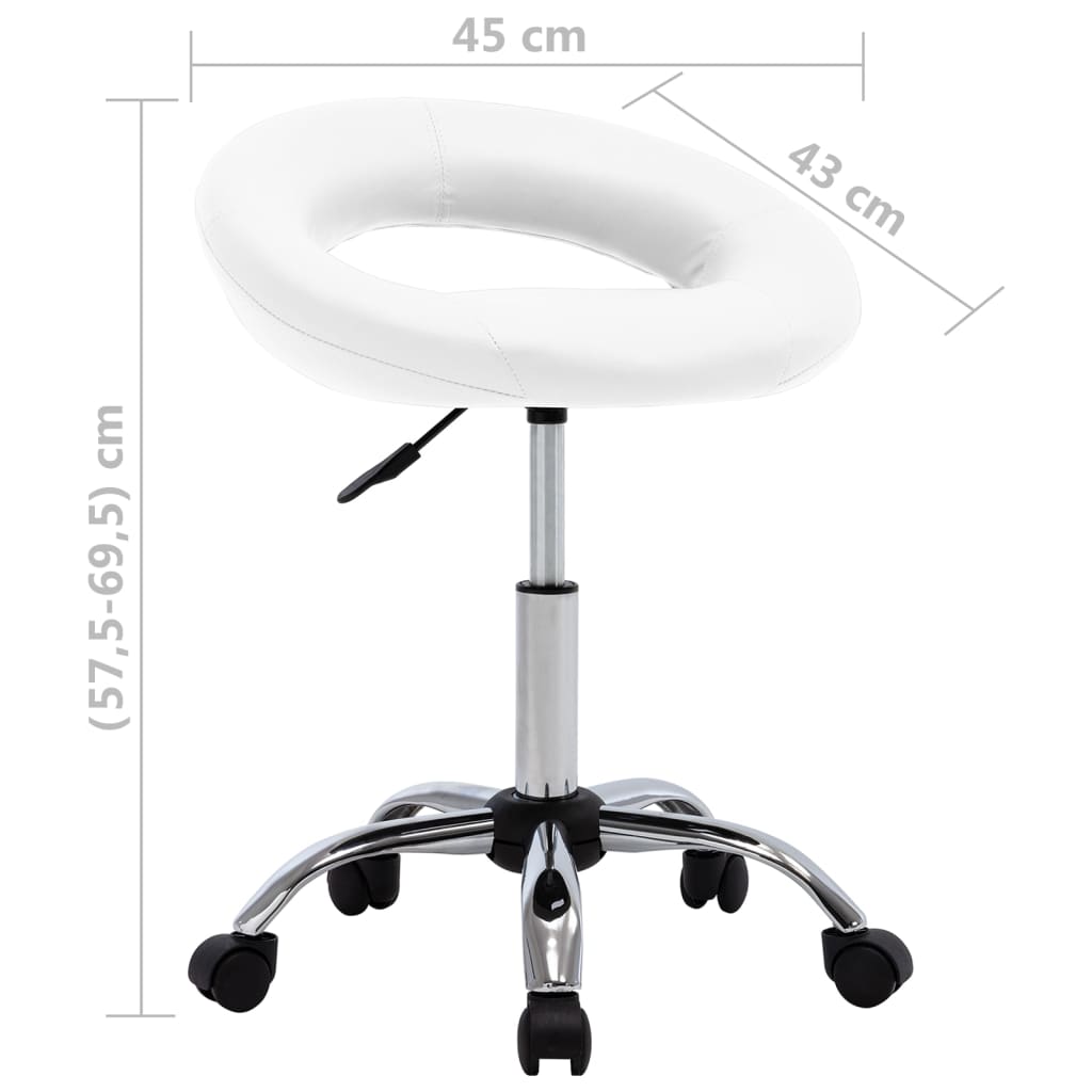 vidaXL drejelige spisebordsstol kunstlæder hvid