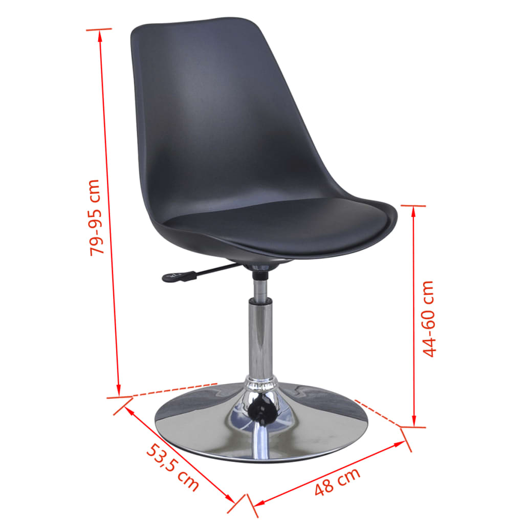 vidaXL drejelige spisebordsstole 2 stk. kunstlæder sort