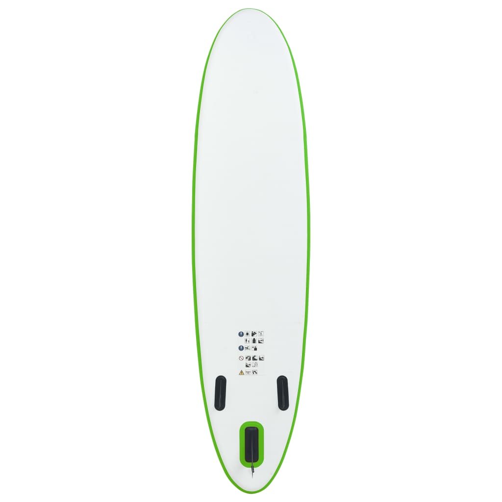 vidaXL oppusteligt paddleboardsæt grøn og hvid