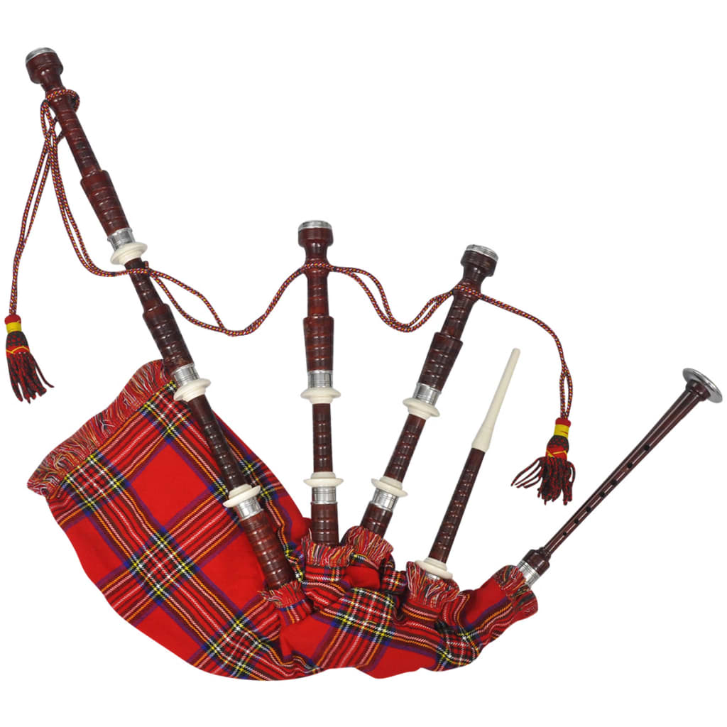 Scottish Great Highland sækkepibe rød tartan