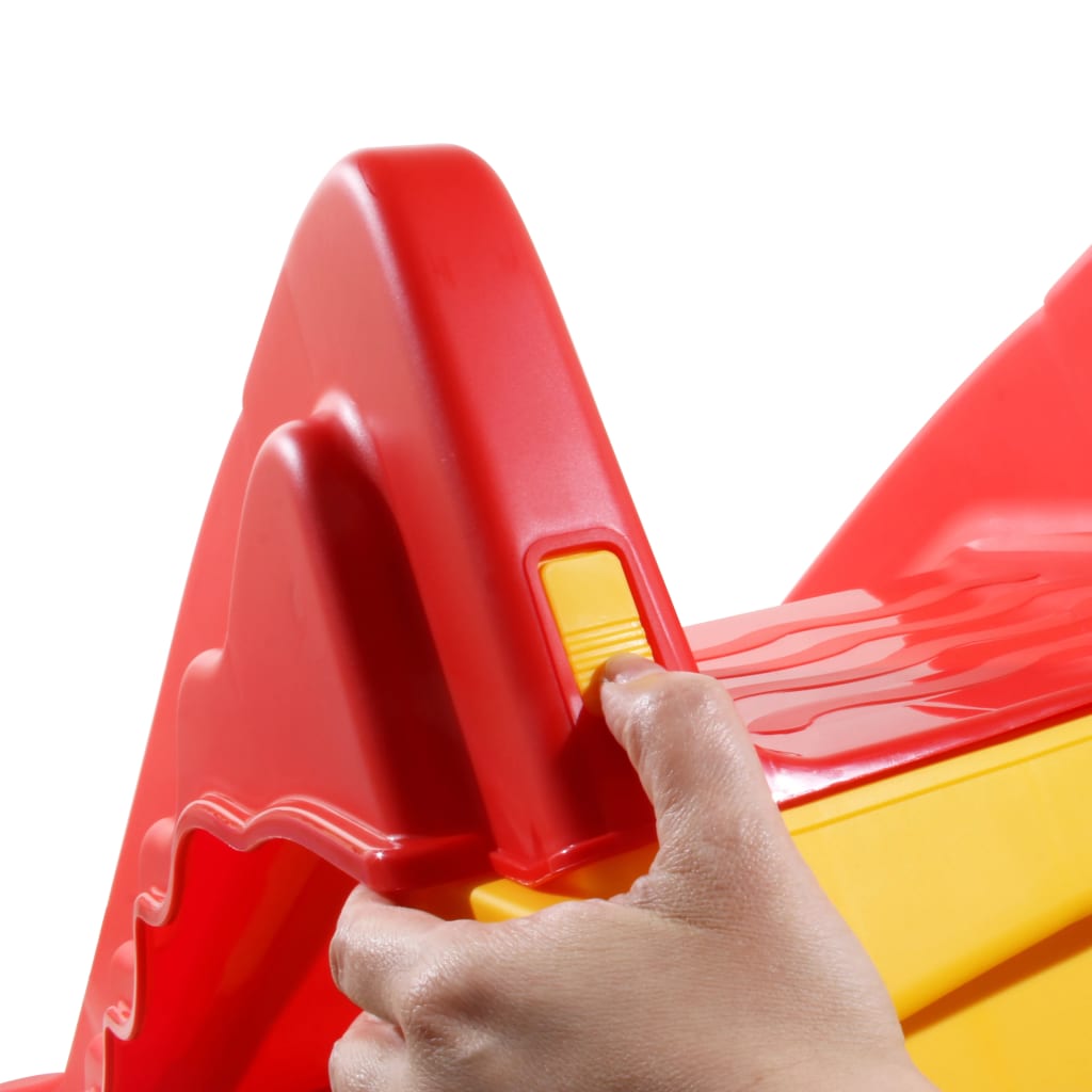 vidaXL foldbar rutsjebane til børn indendørs/udendørs rød og gul
